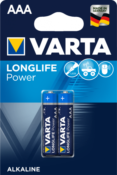Батарейка Varta LONGLIFE POWER (HIGH ENERGY) LR03 AAA BL2 Alkaline 1.5V (4903) (2/20/100) (2 шт.) VARTA 04903121412