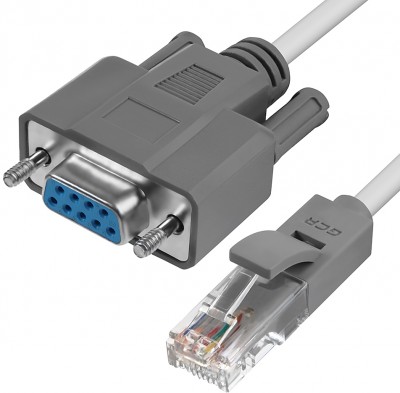 Greenconnect Адаптер-переходник 1.0m серый, DB9 RS-232 / RJ45 9F/8P8C, 30AWG, GCR-DB9LNC-1.0m Greenconnect DB9 RS-232 / RJ45 9M/8P8C, серый, 30AWG