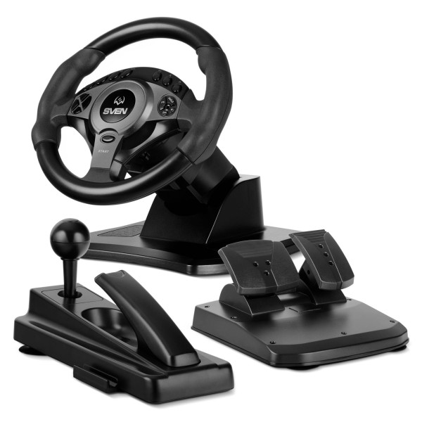 SVEN Руль GC-W750 (педали, вибро, D-pad, 16 кл, PS4/PS3//XB1/NS/PC/X-D-Input)