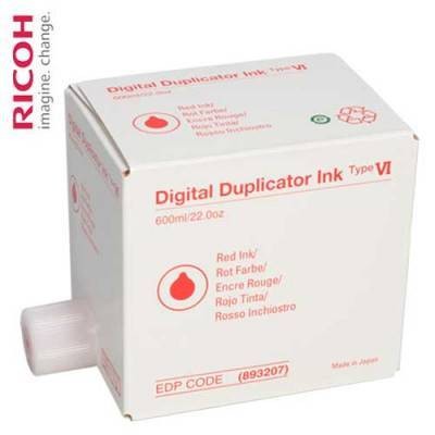 Чернила для дупликатора RICOH тип VI Priport DD 4450/DX 4542/4545/JP 4500 красный (893217) 5pcs * 600ml