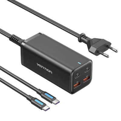 Сетевое зарядное устройство Vention на 4 порта GaN 100W USB (C+C+A+A) Чёрный, шт. Vention FBSBG-EU
