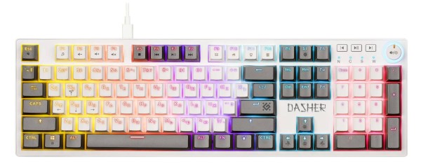 Defender Механическая клавиатура Dasher GK-472 RU,бел/сер,104кн,YH красн,1.5м