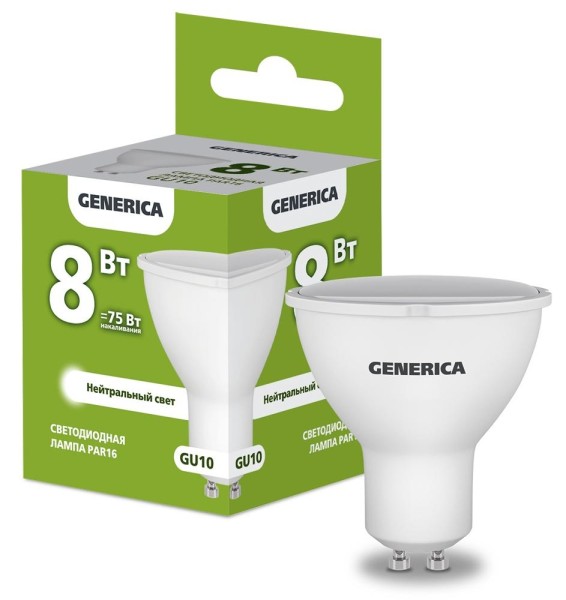 Лампа светодиодная IEK LL-PAR16-08-230-40-GU10-G