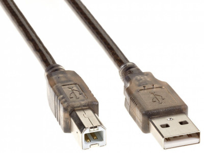 Кабель USB2.0 AM/BM 5m прозрачная изоляция Telecom (VUS6900T-5M) Telecom USB 2.0 Type-AM - USB 2.0 Type-BM 5м