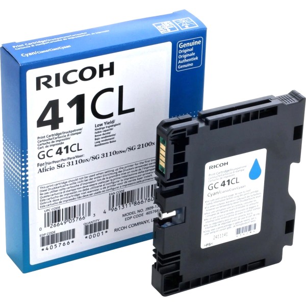 GC 41CL Картридж для гелевого принтера Голубой Ricoh 405766