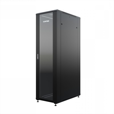 Шкаф напольный универсальный серверный ONTEK TC 47U 800х1000мм, 4 профиля 19, двери стекло и сплошная металл, боковые стенки съемные, регулируемые опоры, разобранный, черный RAL 9005