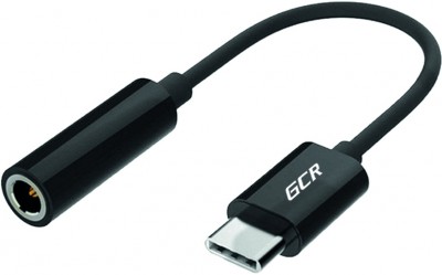 GCR Переходник USB Type C > 3.5mm mini jack, гибкий, черный, GCR-UC2AUXF Greenconnect USB 3.2 Type-C (m) - mini jack 3.5 mm (f)