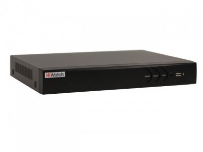 4-х канальный гибридный HD-TVI регистратор с поддержкой технологии AoC для аналоговых, HD-TVI, AHD и CVI камер + 2 IP-канала  (до 8 с замещением аналоговых  в Enhanced IP mode) Регистратор HiWatch DS-H204TA