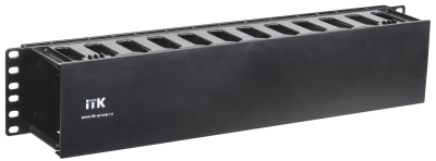 19" пластиковый кабельный органайзер с крышкой, глубина 60мм, 2U, черный ITK CO05-2PC