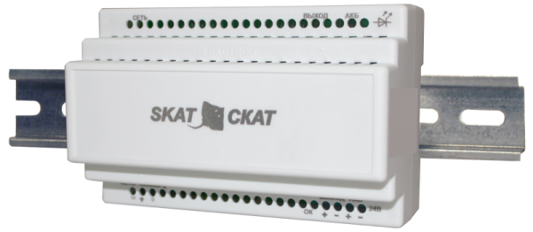 84 Скат 2400М DIN источник питания 24В 1,3А 2 внешн. АКБ 4,5-7Ач хол. пуск СС ТР ПБ Бастион СКАТ-2400М DIN