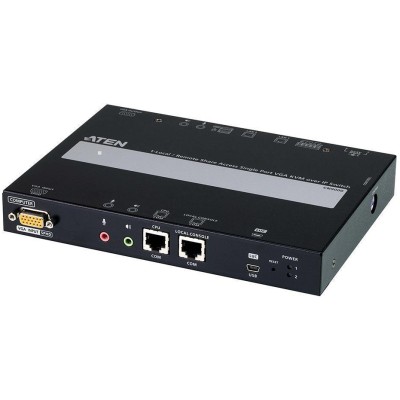 Удлинитель, VGA KVM USB/PS2, управление по IP, Rackmount/Desktop, 10/100 Base-T, с KVM-шнурами PS2 1х1.2м.;USB 1x1.2м., TCP/IP, (Virtual Media;WIN98SE/ME/2000/XP/FREE-BSD/LINUX 7.0 или выше;1600x1200 60Hz;) ATEN CN9000