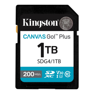 Карта памяти Kingston 1TB SDXC Canvas Go Plus 1TB SDXC Canvas Go Plus Gen4 200MB/s C10 UHS-I U3 V30 Kingston SDG4/1TB