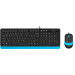 Клавиатура + мышь A4Tech Fstyler F1010 клав:черный/синий мышь:черный/синий USB Multimedia (F1010 BLU A4Tech F1010 BLUE