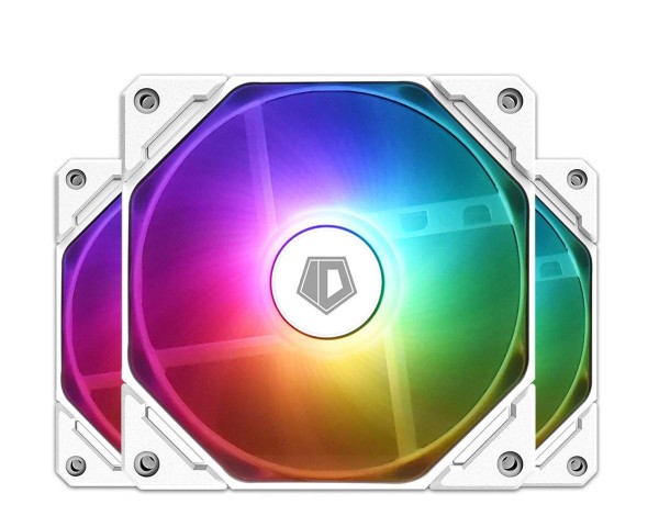 Вентилятор для корпуса комплект 3-in-1 ID-Cooling TF-12025-ARGB-TRIO-SNOW White 120×120×25mm 12V/5V, 1500RPM, ARGB