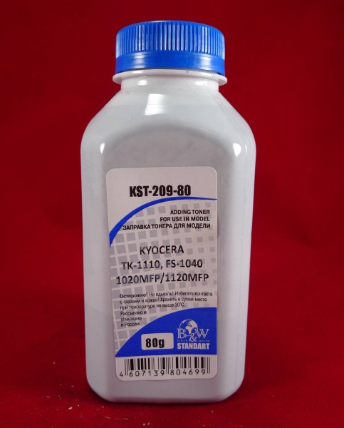 Тонер для Kyocera TK-1110, FS-1040/1020MFP/1120MFP (фл. 80г) B&W Standart фас.Россия
