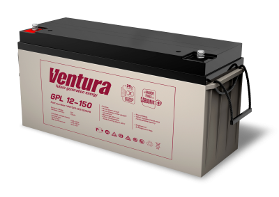 Батарея Ventura серия GPL, GPL12-150, напряжение  12B, емкость 155Ач (разряд 20 часов), макс. ток заряда 45А,  свинцово-кислотная типа AGM,  клеммы  F8, ДШВ  483х170х240мм, вес 42кг Ventura GPL12-150