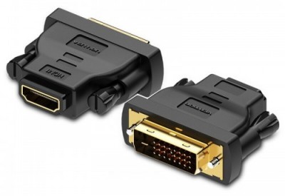Адаптер-переходник Vention DVI 24+1 M/ HDMI 19F Двунаправленный Vention HDMI (f) - DVI-D (m)
