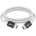 GCR Кабель USB 3.1 Type C-С, 2.0m белый, 100W/20V/5A, M/M, TPE, AL сase черный, белый ПВХ, экран, армированный Кабель Greenconnect 2 м (GCR-50867)