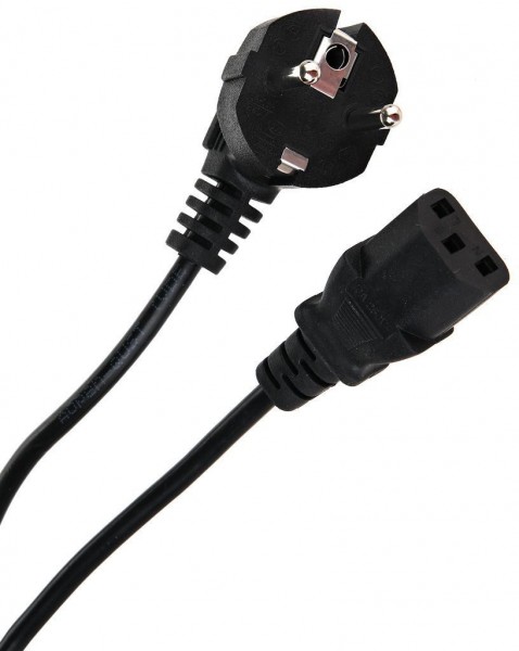 Кабель компьютер --> розетка 220V ( угловая Евровилка) <VDE> 3G*0,5mm2 Aopen <ACE021-1.8M> , 1,8m Aopen ACE021-1.8M