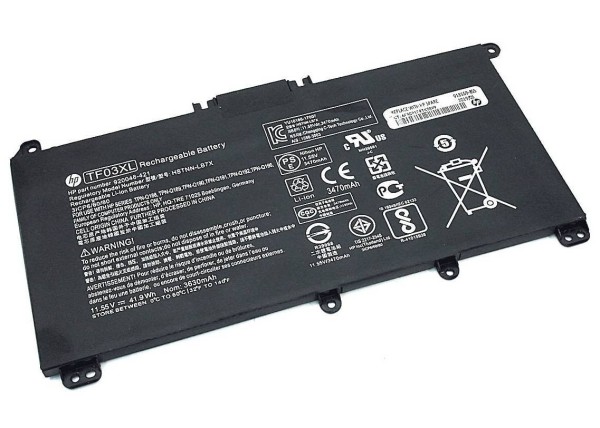Батарея для HP Pavilion 14-bf/14-bk/15-cc/15-cd/15-ck/x360 14-cd (920070-856/HSTNN-IB7Y/HSTNN-LB7X/TF03XL) 41.9Wh 3cell