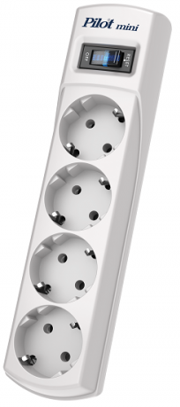 Сетевой фильтр Pilot Mini 4 розетки (евро с заземлением), 10А/2.2кВа, автомат, 7 м ZIS Pilot Mini (7 м, 4 розетки)