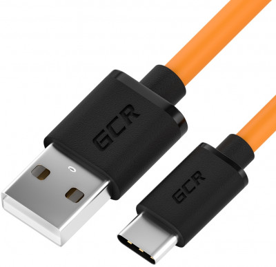 GCR Кабель 4.0m, TypeC, оранжевый TPE, черные коннекторы, 28/22 AWG, GCR-52712 Greenconnect USB 2.0 Type-AM - USB 2.0 Type-C (m) 4м