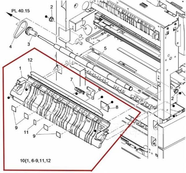 Узел регистрации транспортера XEROX 5345