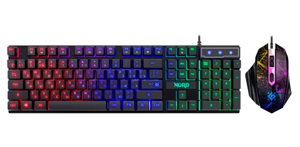 Defender Игровой набор Nord GS-959 RU,черн,радуж,мышь+клавиатура