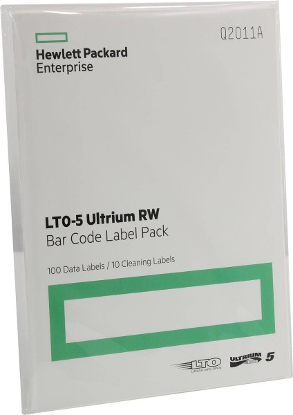 Наклейки на картриджи данных Hewlett-Packard Ultrium LTO5 3TB bar code label pack (100 data + 10 cleaning)