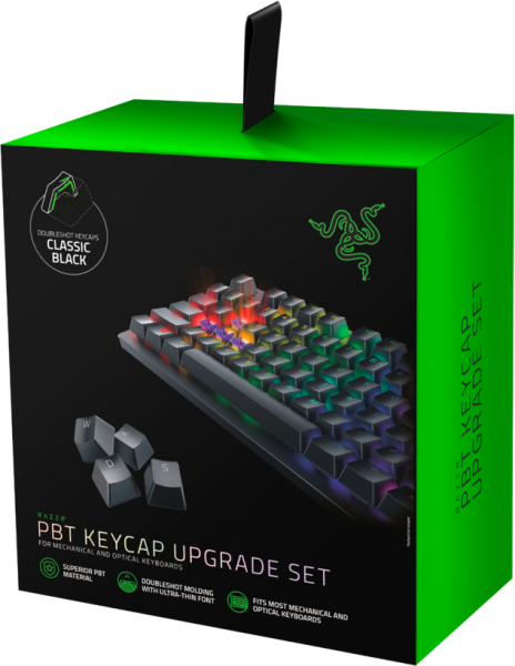 Кейкапы для клавиатуры Razer Base Station Chroma - Mercury Razer PBT Keycap Upgrade Set, Classic Black