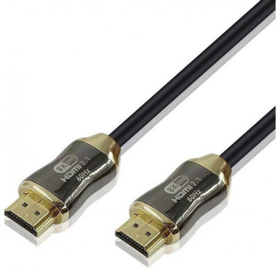 Кабель HDMI 19M/M,ver. 2.1, 8K@60 Hz 1m метал разъемы, нейлоновая оплетка Telecom <TCG300-1M> Telecom HDMI (m) - HDMI (m) 1м