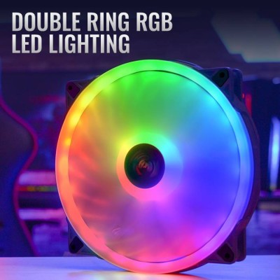 Вентилятор Aerocool Duo 20 ARGB 6-pin Black&White 200×200×25mm (18.3 dB(A), 700RPM, 6pin(PWM), ARGB) (4710562752601)