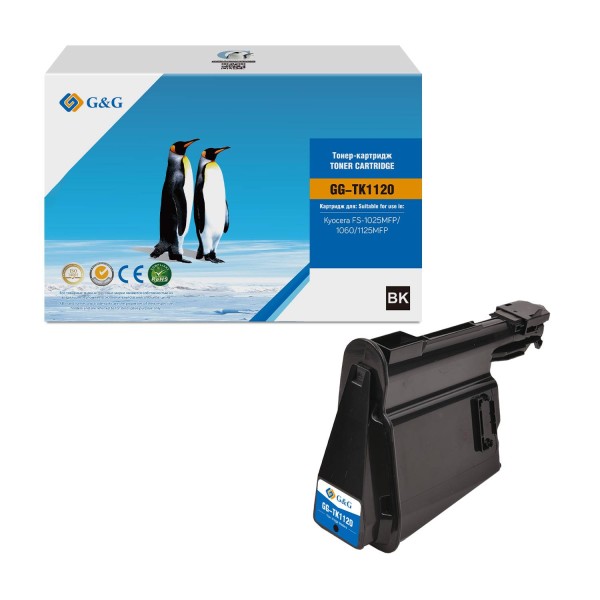 Тонер-картридж G&G, аналог Kyocera TK-1120 3k с чипом