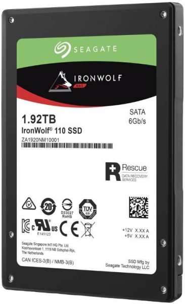 Твердотельный диск 1.92TB Seagate IronWolf 110, 2,5" SATA-III [R/W - 560/535 MB/s] 3D TLC NAND