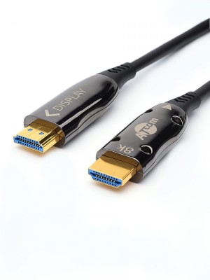 Кабель HDMI 15 м (HIGH speed, Metal gold,  Optical) 8K VER 2.1 ATcom HDMI (m) - HDMI (m) 15 м