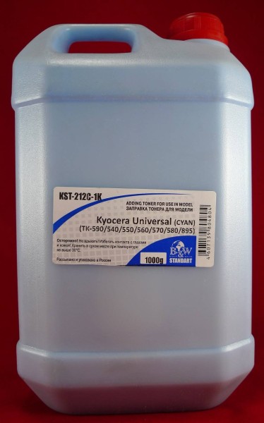 Тонер для Kyocera Universal (TK-590/540/550/560/570/580) Cyan (кан. 1кг) B&W Standart Tomoegawa фас.Россия