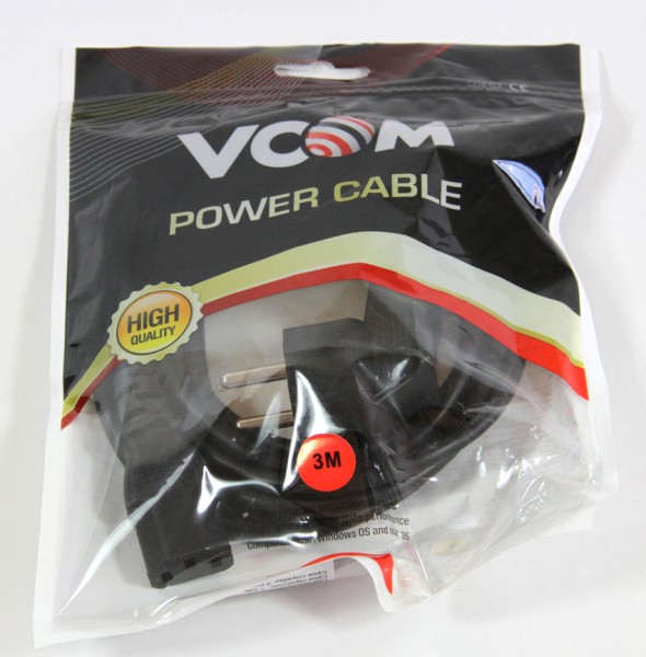 Кабель компьютер-розетка 220V (EURO) <VDE> 3G*0,5mm2 VCOM {CE021-CU} 3 метра
