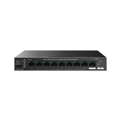 IP-COM G1110PF-8-120W Коммутатор неуправляемый PoE, 10 портов, 9x1 Гбит/с, SFP 1х1 Гбит/с, PoE 8х30 Вт (до 102 Вт)