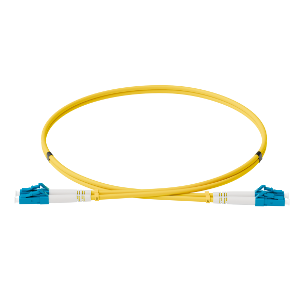 Патч-корд оптический, дуплексный, LC-LC, UPC, 0.5 м., OS2, LSZH, жёлтый