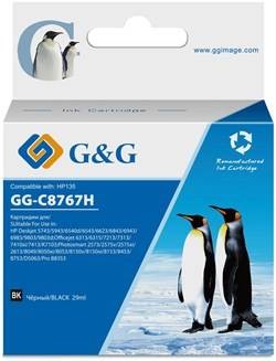 Картридж струйный G&G, аналог HP C8767HE/№130 черный 860стр. с чипом