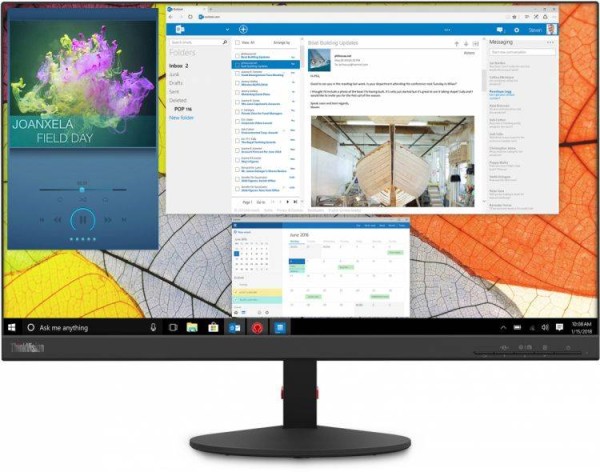 МОНИТОР 23.8" Lenovo ThinkVision S24q-10 Black (IPS, 2560x1440,4 ms,178°/178°,300 cd/m, 1000:1, +HDMI, +DP) (61E7GAT1EU)