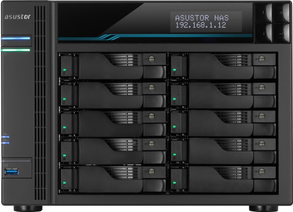 Система хранения данных Asustor Lockerstor 10 AS6510T (90IX0191-BW3S10)