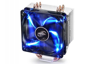 Кулер CPU DEEPCOOL GAMMAXX 400 V2 BLUE (универсальный, 180W, 27.8 dB, 500-1650 rpm, 120мм, 4pin, медь+ алюминий, подсвет