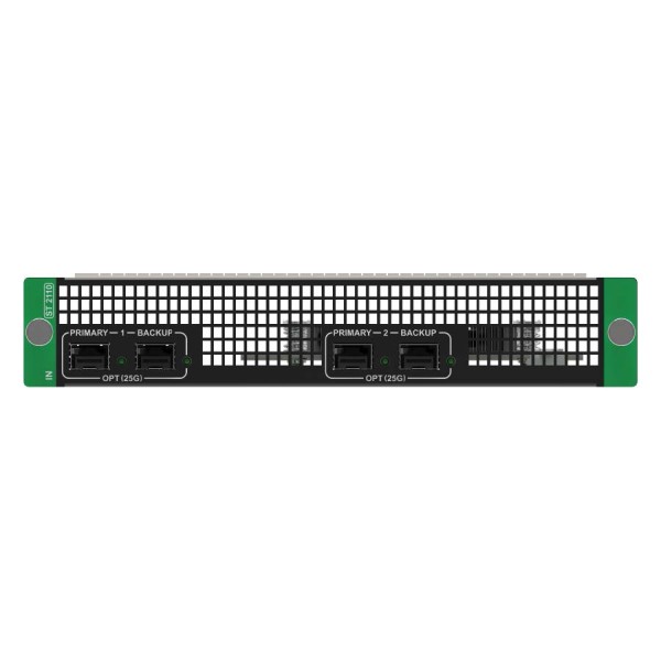 IP-карта входа Pixelhue [Q8_ST2110_4X25G OPT Input cardI] ST2110 (4x25G оптических порта) для Q8: приём IP-видео по SMPTE ST2110 через 25G оптику.