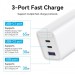 Сетевое зарядное устройство Vention на 3 порта 65W USB (C+C+A) 2.4A Белый Vention FEDW0-EU
