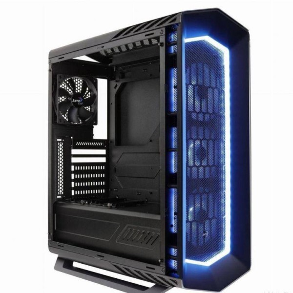 Корпус AeroCool P7-C1 BG (4xUSB, 2xAudio, 120 мм FAN, RGB подсветка, прозрачная стенка-закаленное стекло, Card-reader, A