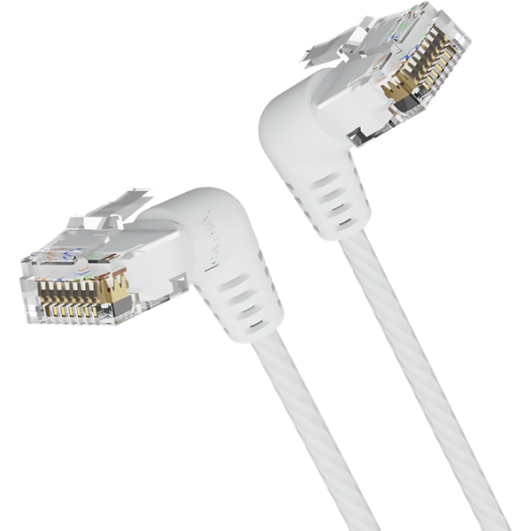 Патч-корд Vention прямой UTP cat.6a, RJ45 угол 90 - 0,5м. Белый Vention IBOWD