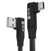 GCR Кабель PREMIUM 0.15m MicroUSB угловой для PowerBank, силикон белый, AL case черный, GCR-53908 GreenConnect GCR-53908