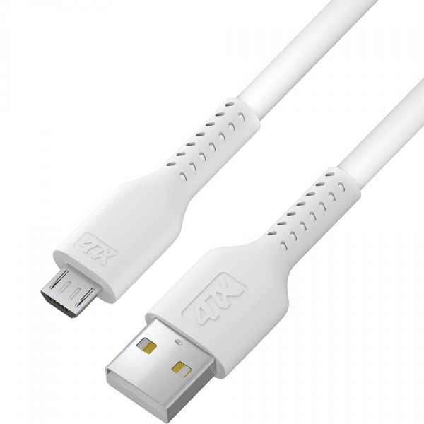 Кабель 0.5m MicroUSB, белый, белый ПВХ Кабель 4PH 0.5 м (4PH-R90065)