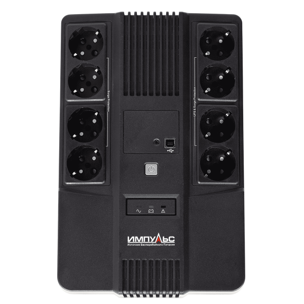 ИБП МАСТЕР 1000, 1000/600 ВА/Вт, LED, USB, RJ11/RJ45, SCHUKOx8 Импульс MT10201